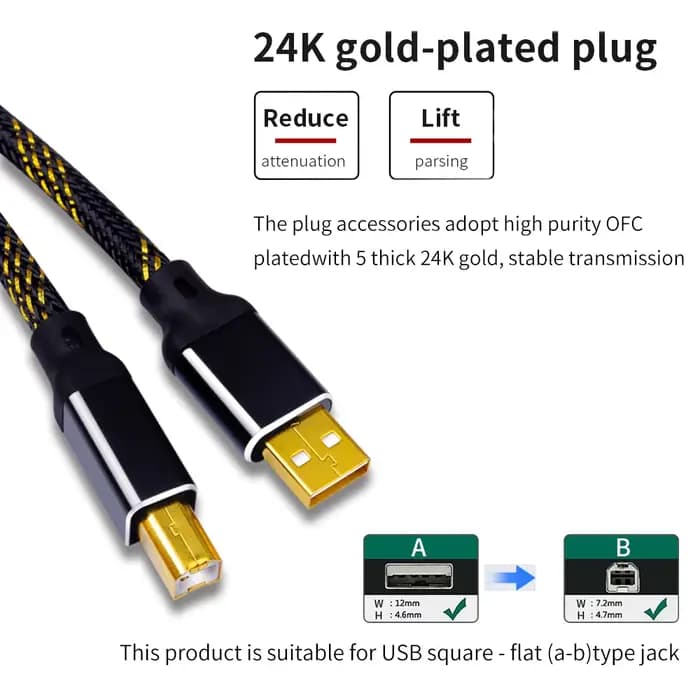YYAUDIO Hifi USB câble DAC A-B C-B C-C A-C Audio numérique haute qualité OFC argent placage Type
