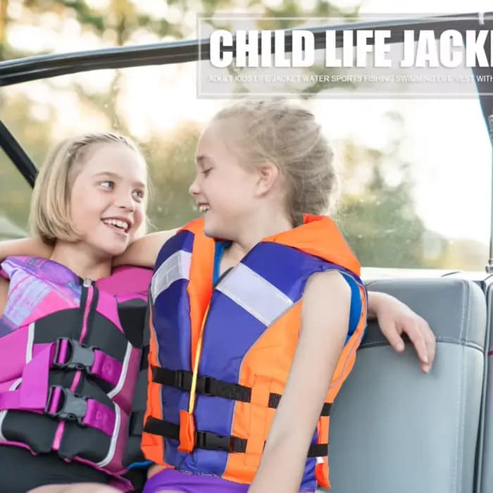 Gilet de sauvetage pour enfants, maillot de bain, vestes d'aide à la natation, accessoires de piscine avec bandes réfléchissantes de sifflet