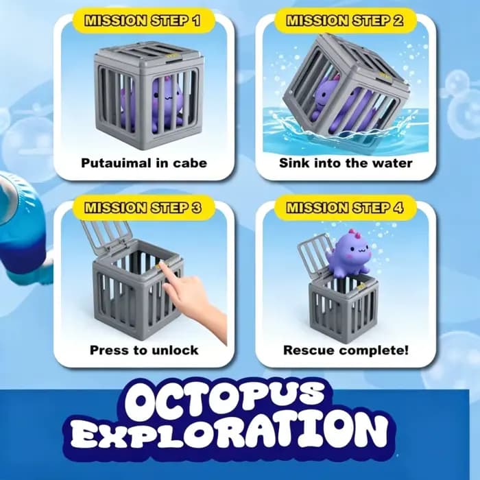 Jouets de plongée pour piscine pour enfants, jouets de natation avec boîte à poissons, animaux flottants adaptés
