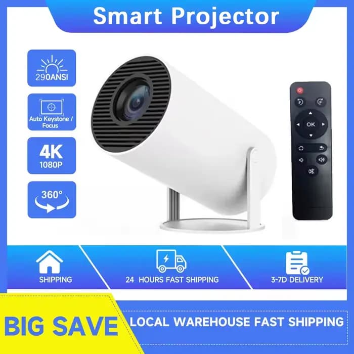 Nouveau projecteur HY300 2026 4K Android 11 Wifi6 290ANSI Allwinner H713 BT5.0 1080P 1280*720P Cinéma Extérieur Portable ﻿