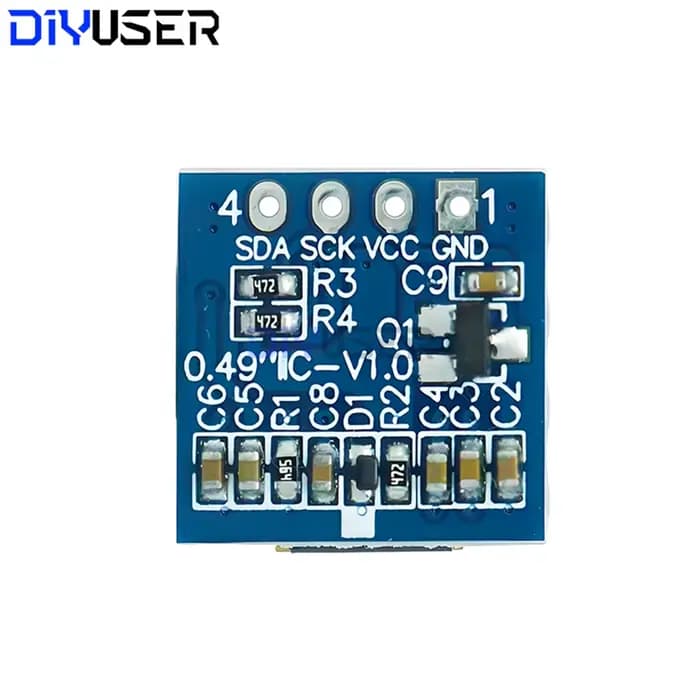DIYUSER – Module d'affichage OLED LCD de 0.49 pouces, écran blanc de 0.49 pouces, Interface I2C IIC, pilote SSD1306 pour AVR STM32