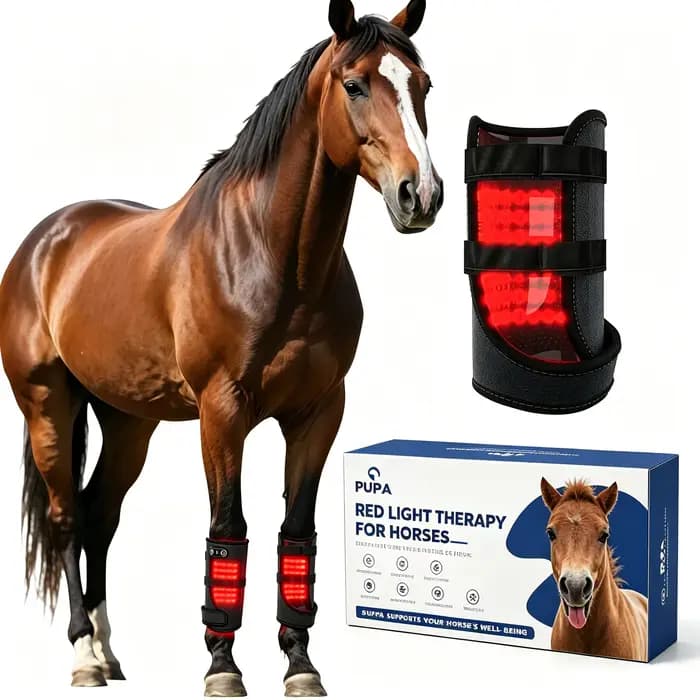 Bottes de soutien pour jambes de chevaux à LED infrarouges sans fil, 105 LED, pour thérapie par lumière rouge, avec minuterie, pour la récupération et la performance équine