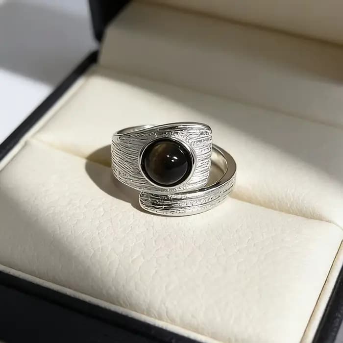 Bagues minimalistes faites à la main pour femmes, grandes pierres simples, bijoux fins, cadeau anti-allergie