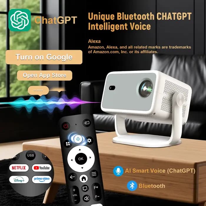 Projecteur Velec TP350 NTV Compatible avec Netflix 650ANSI Android 13 Native 1080P