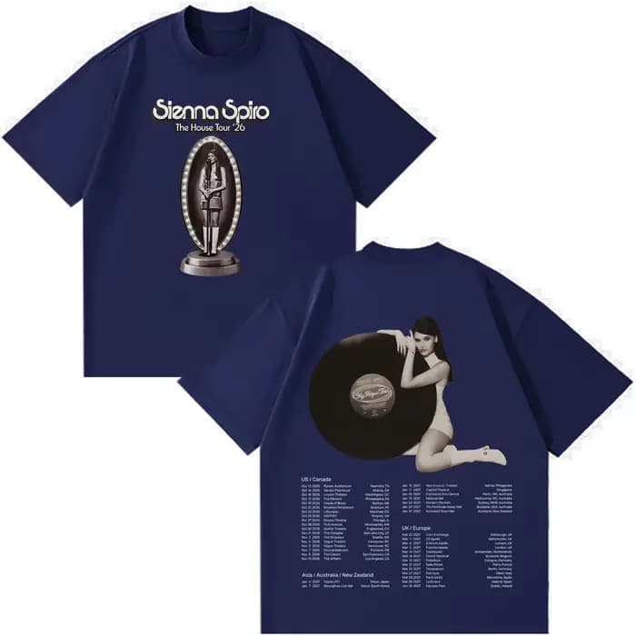 T-shirt graphique Sienna Spiro My House Tour 2026 pour hommes et femmes, T-shirt vintage tendance en coton à manches courtes, T-shirts esthétiques