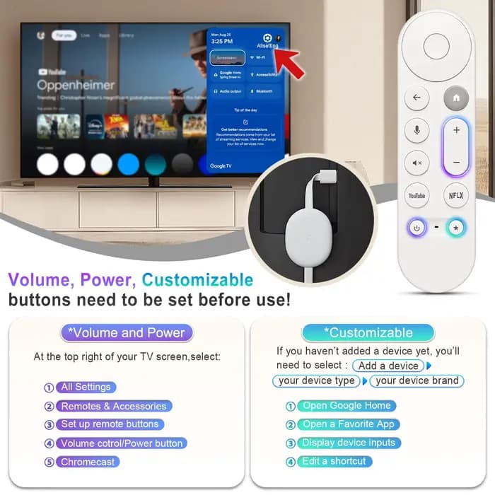 Remplacement de la commande vocale pour la télécommande Google Chromecast