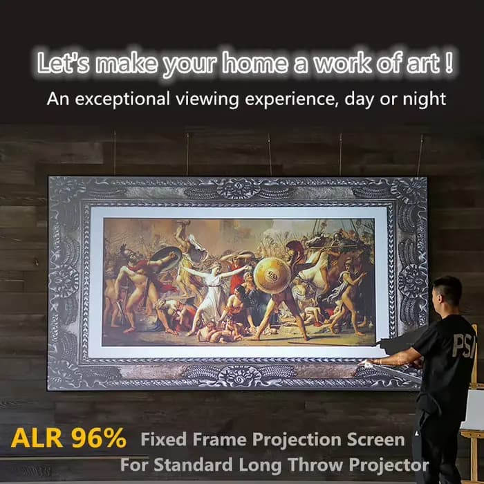 ALR – écran de Projection 4K de 200 pouces 16:9, avec cadre fixe noir, Anti-lumière ambiante