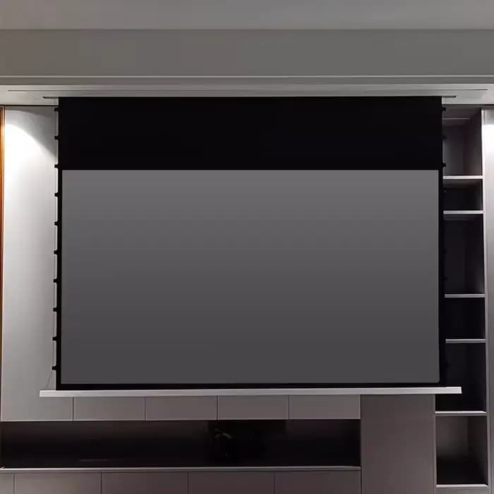 Écran de projection électrique encastré au plafond de 72 à 110 pouces, ALR gris cristal 16:9, anti-l