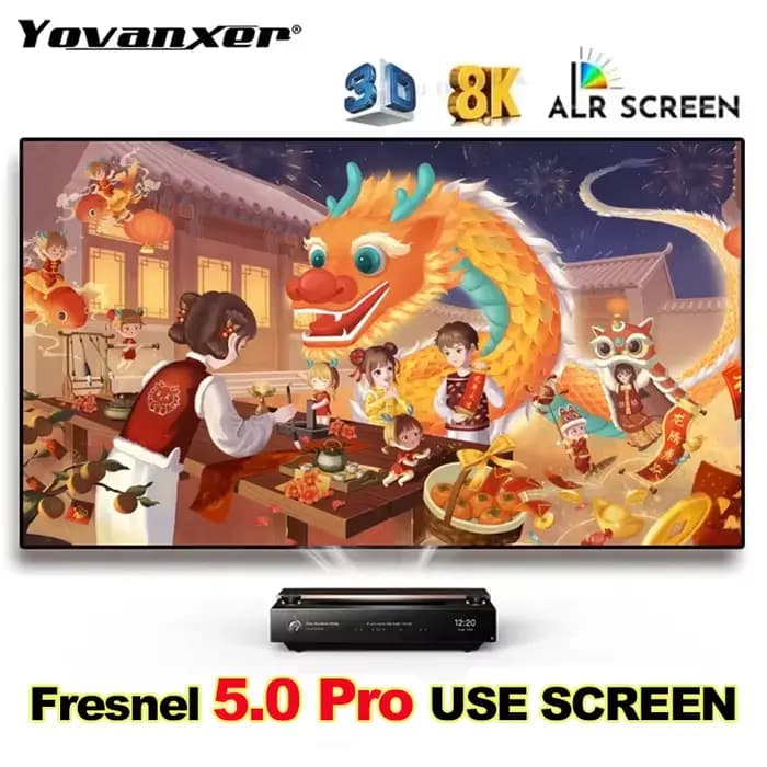 Écran de projection Fresnel 5.0 Pro ALR UST 120 pouces 16:9 à cadre fixe, anti-lumière ambiante, pou