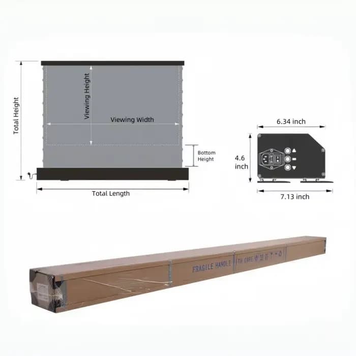 Écran de projecteur élévateur motorisé 16:9, 150 pouces, tissu Anti-lumière perforé acoustiquement T