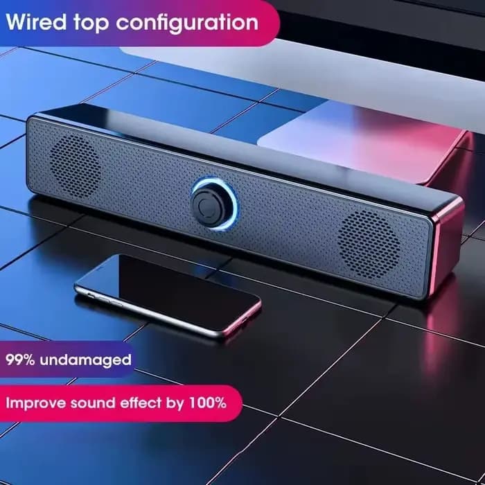 Barre de son pour PC, haut-parleur Bluetooth filaire et sans fil, barre de son alimentée par USB pou