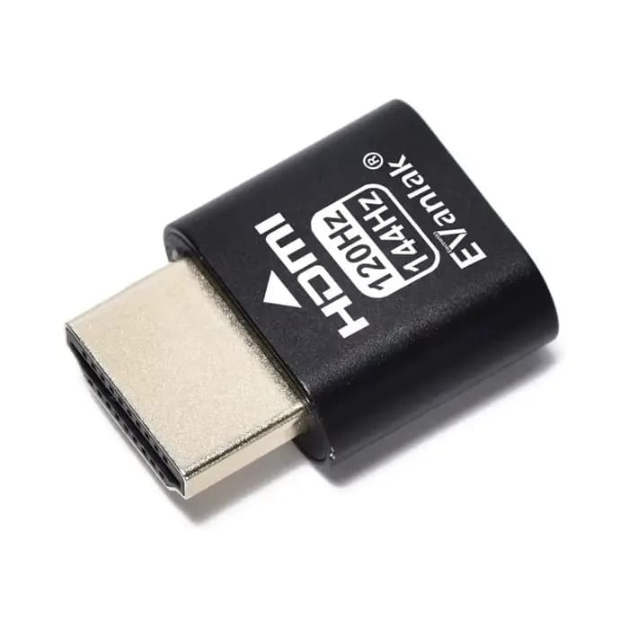 Prise HDMI factice 2K@120Hz/1080P@144Hz avec émulateur EDID - Adaptateur d'affichage virtuel pour PC
