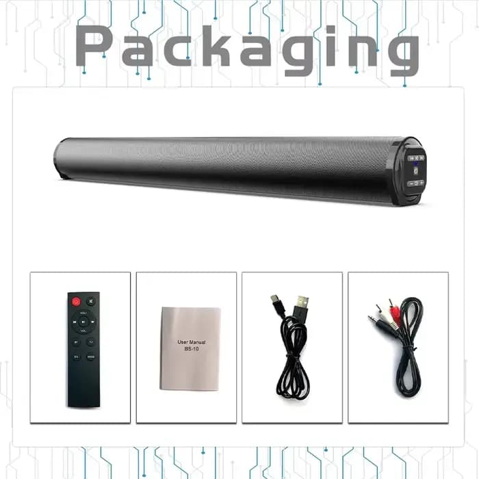 Barre de son Bluetooth sans fil portable pour bureau, maison, téléviseur, extérieur, avec subwoofer