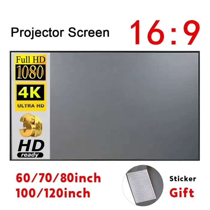 Écran de projection portable anti-lumière, rideau simple, écrans de projection pour la maison, l'ext