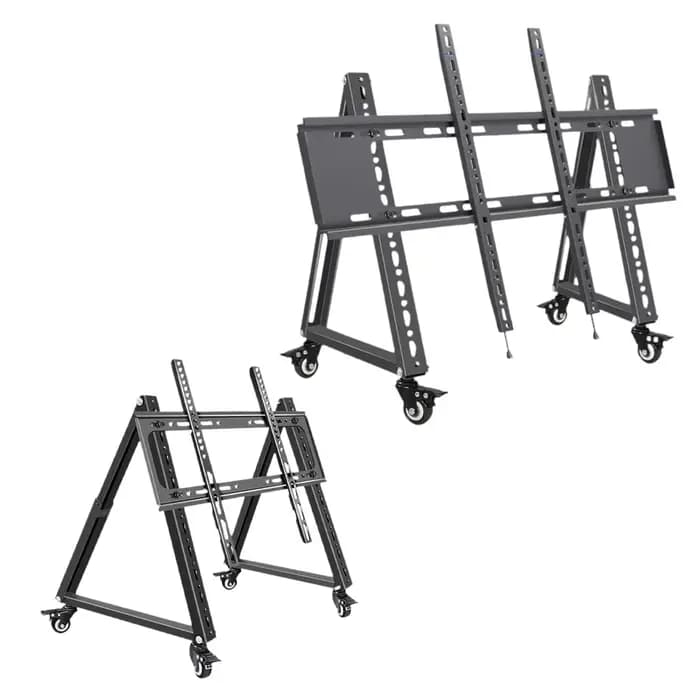 Meuble TV mobile basse hauteur pour téléviseur à écran plat incurvé, LED, LCD polyvalent et robuste