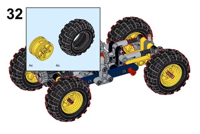 MOC – châssis de véhicule tout-terrain, Kit éducatif, modèle de blocs de construction de technologie scientifique créative