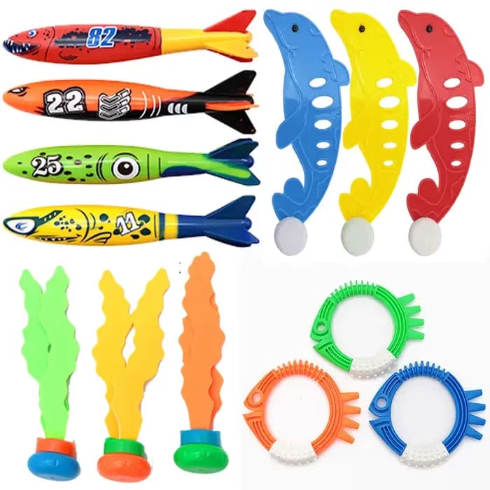 Jouets de plongée pour enfants, poisson dauphin, bouée, piscine, chasse au trésor, diamant d'eau, jeu d'eau pour enfants, ensemble de jouets, cadeau réutilisable