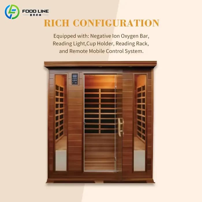 Sauna à vapeur extérieur commercial, grande capacité pour 6 à 8 personnes, sauna en bois massif pour hôtel, spa, parc aquatique