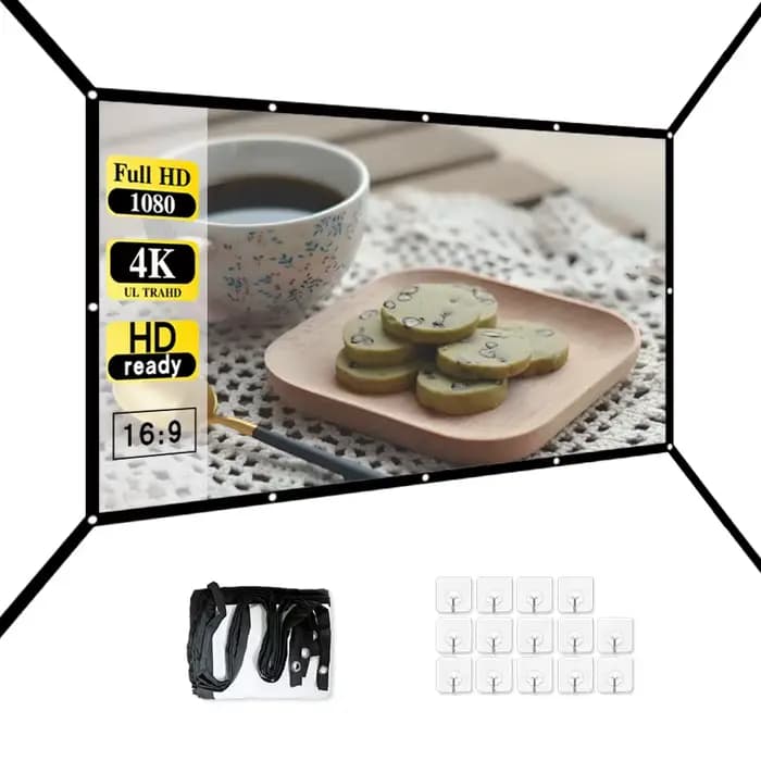 Écran portable pliable blanc souple 16:9