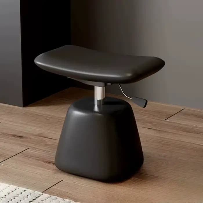Chaise de maquillage relevable de luxe italienne pour chambre à coucher, noir et blanc, chaise de coiffeuse haut de gamme, tabouret de vanité, meuble ottoman