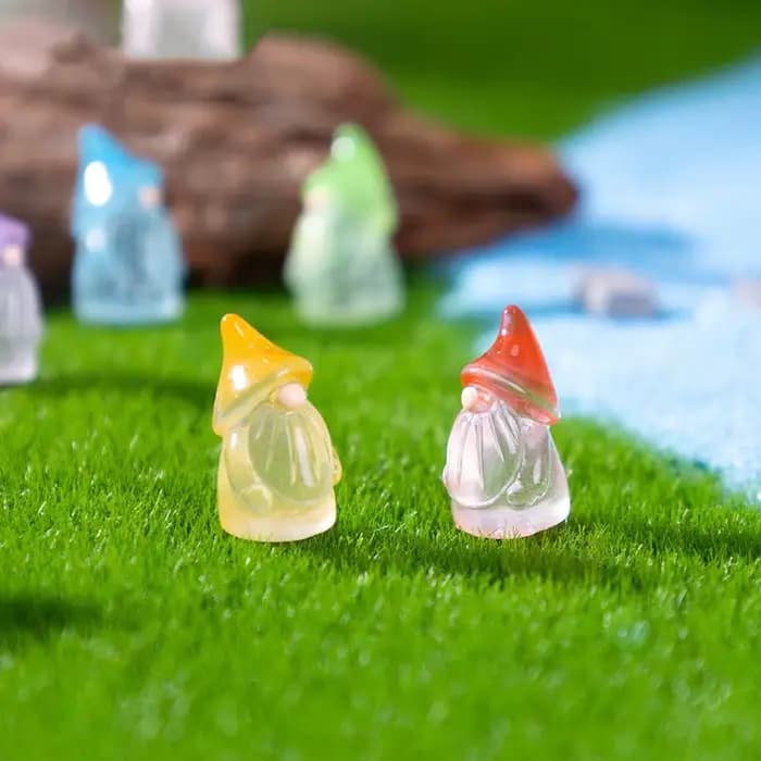6 mini-gnomes lumineux pour jardin féerique, accessoires de décoration pour micro-paysages forestiers, décoration intérieure.