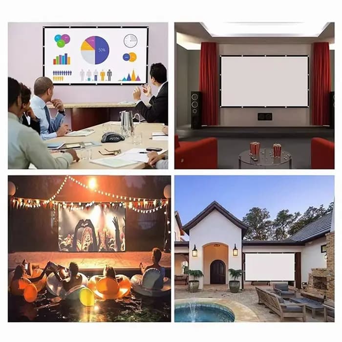 Écran de projecteur Portable FULL-24X pour Home cinéma extérieur HD blanc pliable Anti-pli (100 pouces)