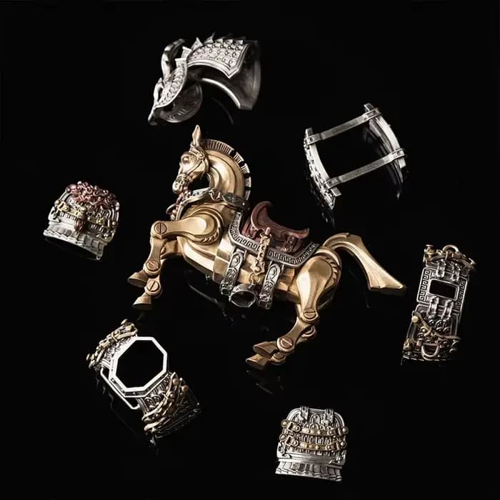Modèle de cheval articulé en métal magnétique Rmored Version Warhorse, décoration classique, charmant, collection de cadeaux, ornement de série