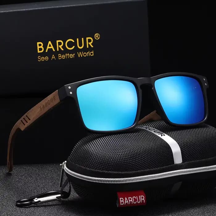BARCUR Lunettes de soleil de style professionnel simples et confortables, classiques et polyvalentes, avec protection UV en forme de boîte