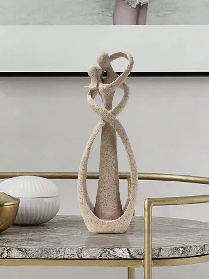 Statue de couple romantique, 1 pièce, décor d'amour en grès pour mariage, saint-valentin, décoration de maison et de chambre à coucher, cadeau pour les couples