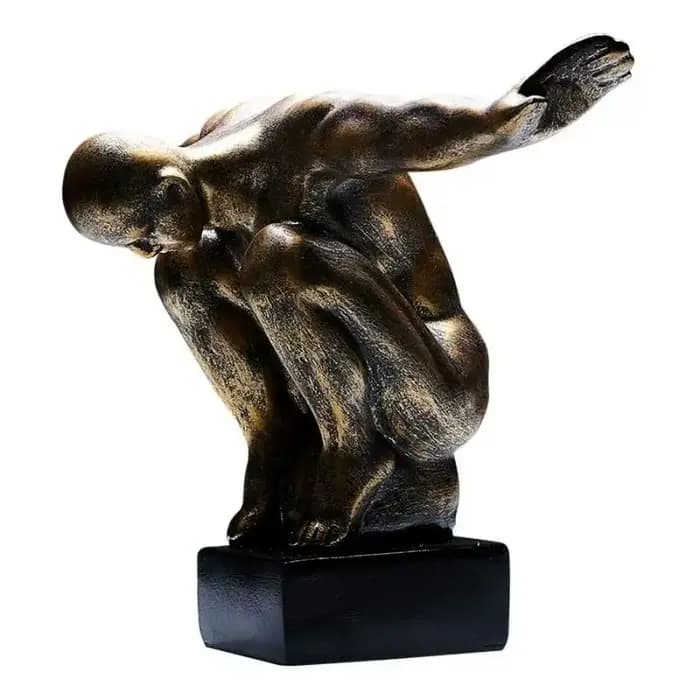 Sculpture d'art corporel humain, Statues de penseur, figurine artisanale en résine, accessoires de décoration pour la maison, décoration de salon