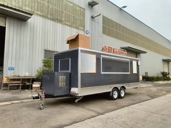 Camion mobile alimentaire avec remorques de concession alimentaire de cuisine complète à vendre