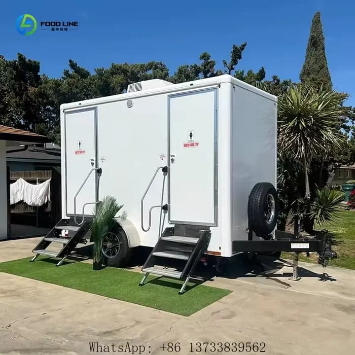 Remorque WC Mobile Personnalisée – Vente Chaude – Installation Portable pour Camping en Extérieur