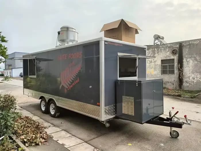 Camion mobile alimentaire avec remorques de concession alimentaire de cuisine complète à vendre