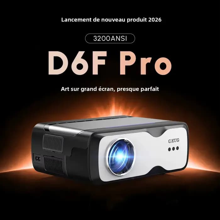 Projecteur 4K 3200 ANSI Certifié Netflix Full HD Natif 1080P Android 14 Mise au Point Automatique Correction de Trapèze