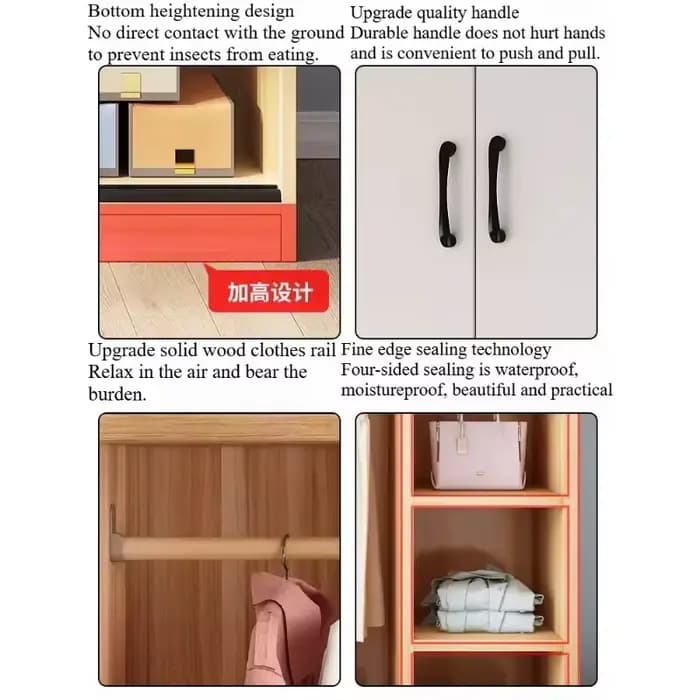 Armoires de chambre pleine grandeur, rangement pour loisirs créatifs, esthétique blanche, armoires de sol compactes, ensembles de commodes, meubles de maison