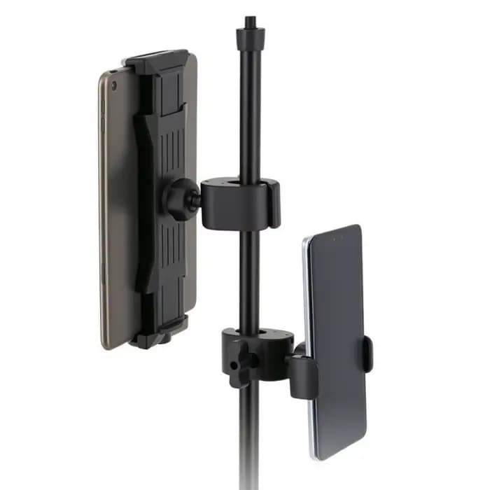 Support de téléphone universel à pince pour tube rond, rotatif à 360°, fixation sur guidon, pour téléphones de 5 à 7 pouces