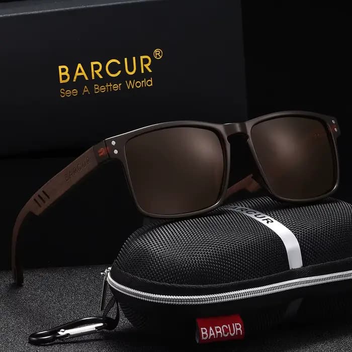 BARCUR Lunettes de soleil de style professionnel simples et confortables, classiques et polyvalentes, avec protection UV en forme de boîte