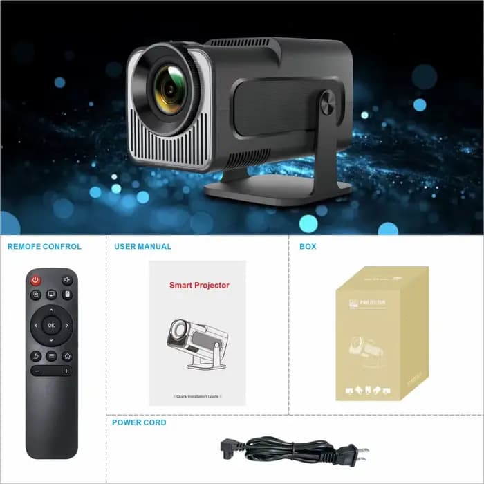 Mini projecteur Portable nouvellement natif HY320 720P Android11 4K 300ANSI