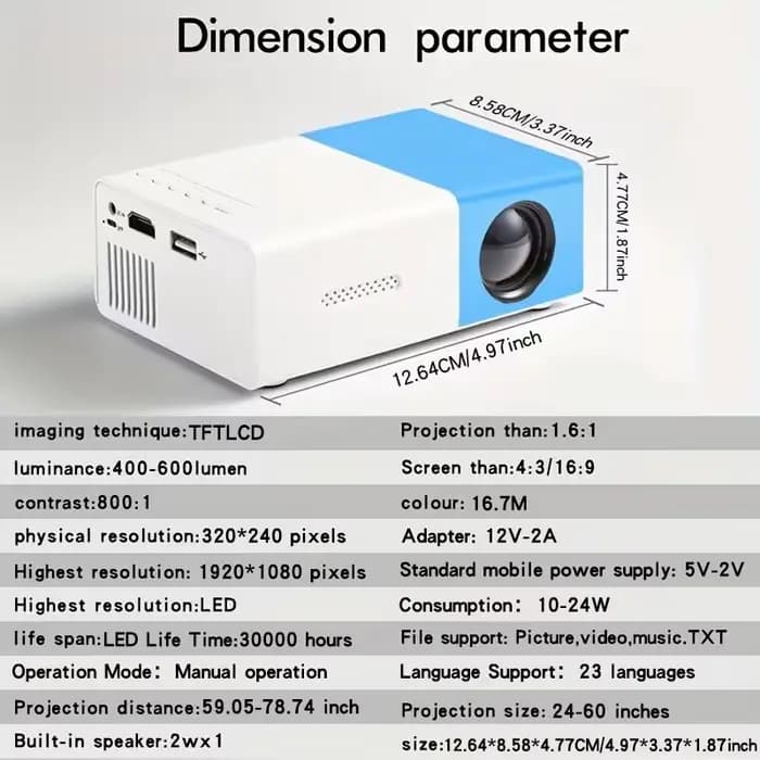 Projecteur ultra haute définition pour la projection murale de la chambre à coucher