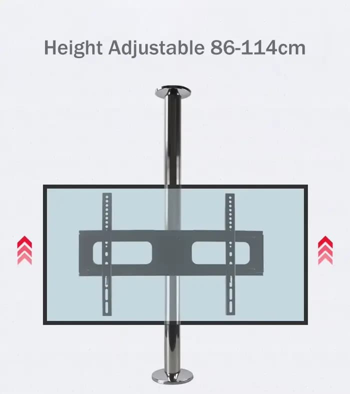 Nouveau support de montage pour TV LCD en acier inoxydable de 23 à 65 pouces rotatif dans le mur de séparation hauteur