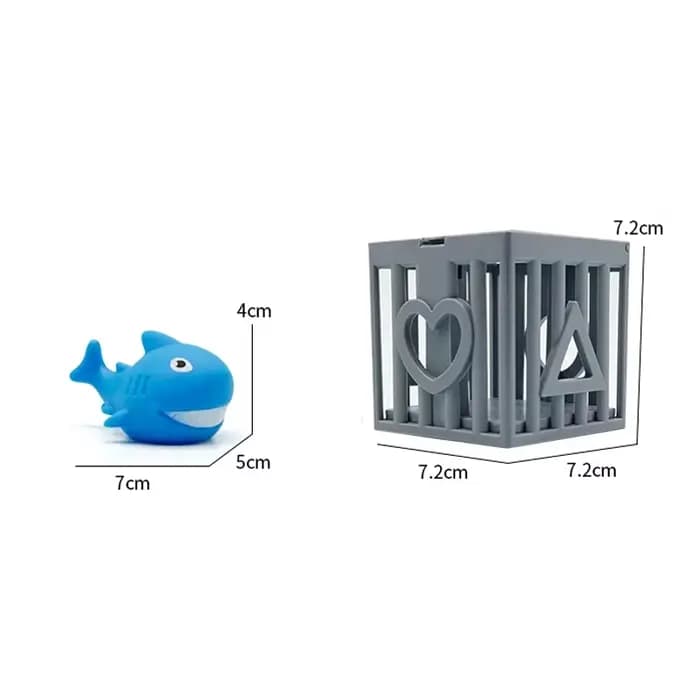 Jeu de plongée sous-marine pour enfants, ensemble de jouets mignons en forme de requin avec cage de capture, jouets d'été pour l'entraînement à la piscine pour garçons et filles