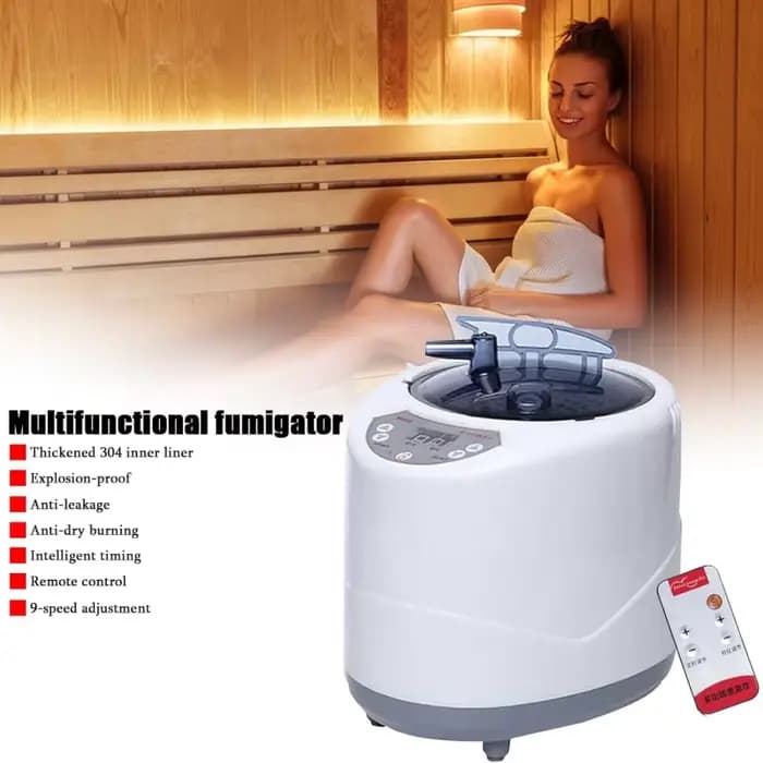 Sauna à vapeur Portable pour la maison, avec générateur 3L 1000W, télécommande et chaise pliable pour la relaxation