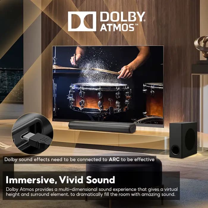 Barre de son AIYIMA S07 Dolby 2.1 150W avec caisson de basses sans fil pour téléviseur