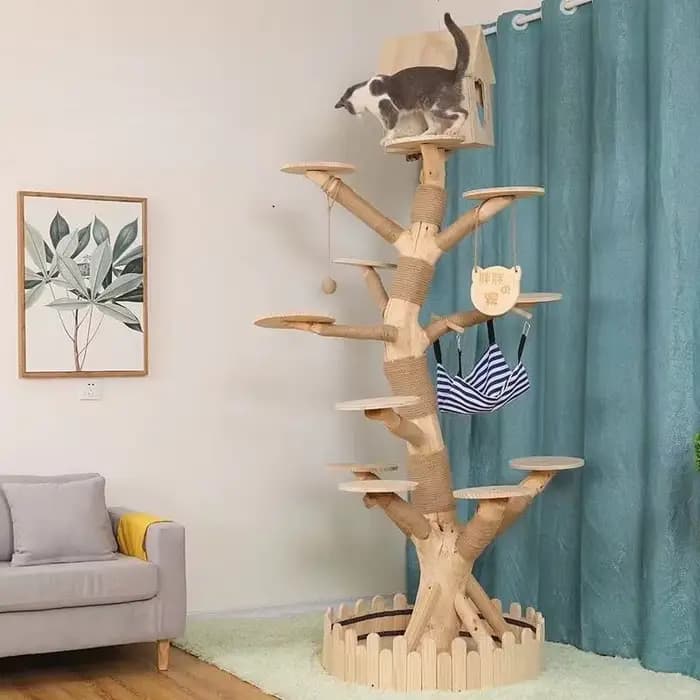 Arbre de simulation d'intérieur pour chat, grand cadre d'escalade familial, fournitures de dressage pour animaux de compagnie, grattoirs à tour pour chats, accessoires pour animaux de compagnie