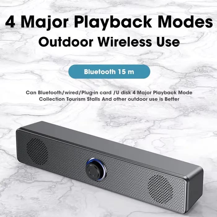 Barre de son pour PC, haut-parleur Bluetooth filaire/sans fil