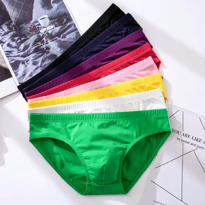 Sous-vêtements Sexy pour hommes, Slip en coton respirant, couleur unie