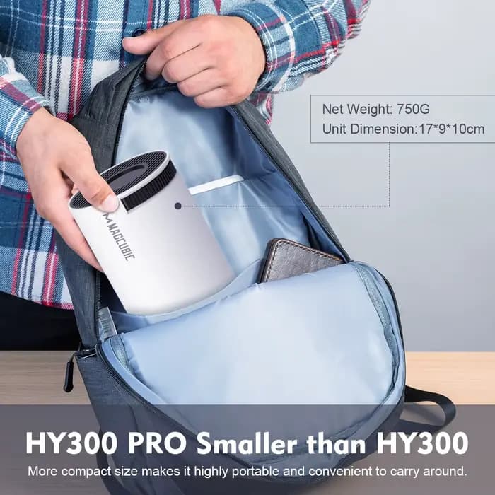 Projecteur MAGCUBIC HY300 PRO 8K Android 14 double Wifi6 290ANSI Allwinner H726 BT5.4 1080P 1280*720P