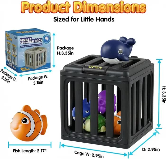 Jouets de plongée pour piscine pour enfants, jouets de natation avec boîte à poissons, animaux flottants adaptés aux enfants de plus de 3 ans