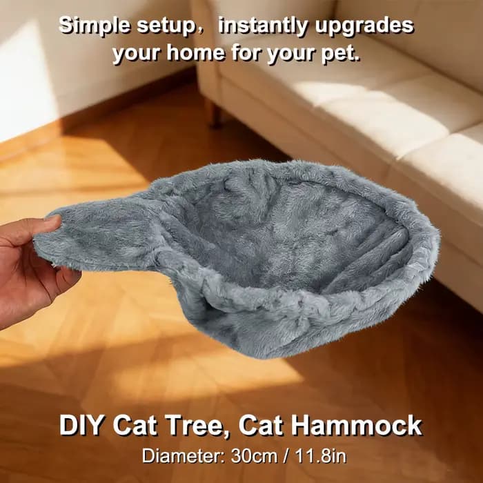 1 hamac DIY pour arbre à chat, lit pour chat en peluche épaisse double couche, accessoire spécial pour arbre à chat, panier et couchage confortables pour chat, respirant
