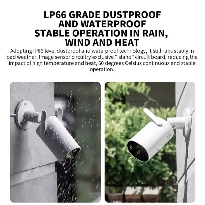 Xiaomi caméra extérieure AW300 IP66 2K IP66 couleur Vision nocturne caméra à domicile Surveillance vidéo IP caméra détection caméra de sécurité